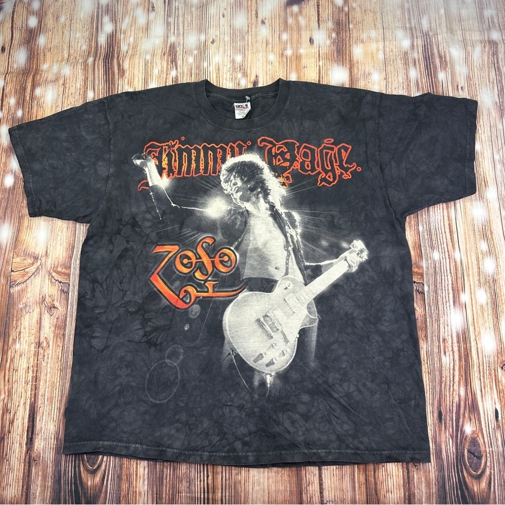 Vintage Y2k Jimmy Page Led Zepplin Graphic Tee Size Xl  Anvil